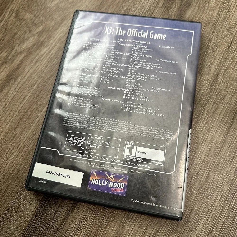 X-Men: The‎ Official Game (Sony PlayStation 2, 2006, PS2) Missing Manual